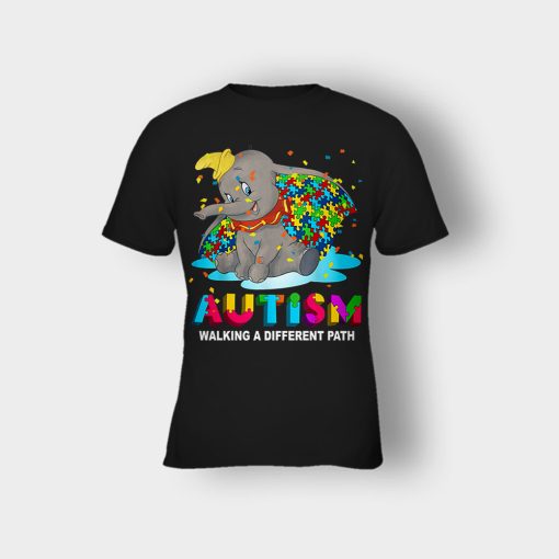 Autism-Walking-A-Different-Path-Disney-Dumbo-Kids-T-Shirt-Black
