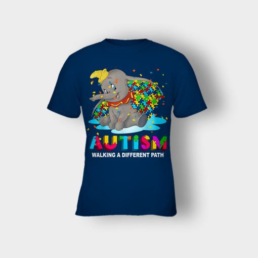 Autism-Walking-A-Different-Path-Disney-Dumbo-Kids-T-Shirt-Navy
