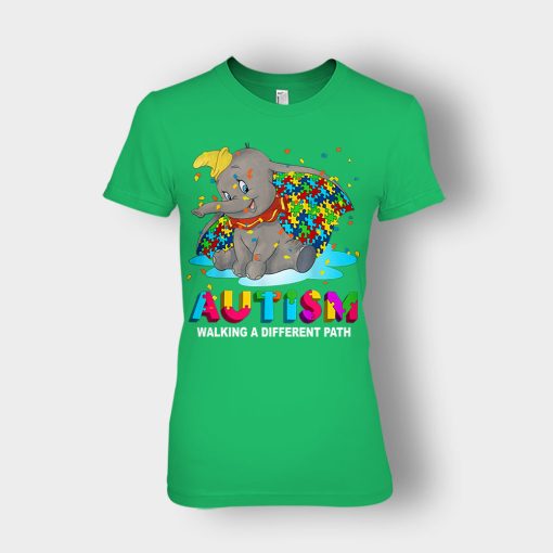 Autism-Walking-A-Different-Path-Disney-Dumbo-Ladies-T-Shirt-Irish-Green