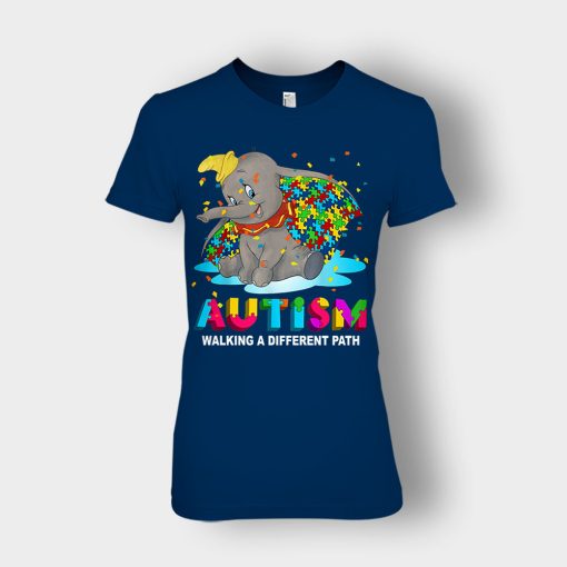 Autism-Walking-A-Different-Path-Disney-Dumbo-Ladies-T-Shirt-Navy