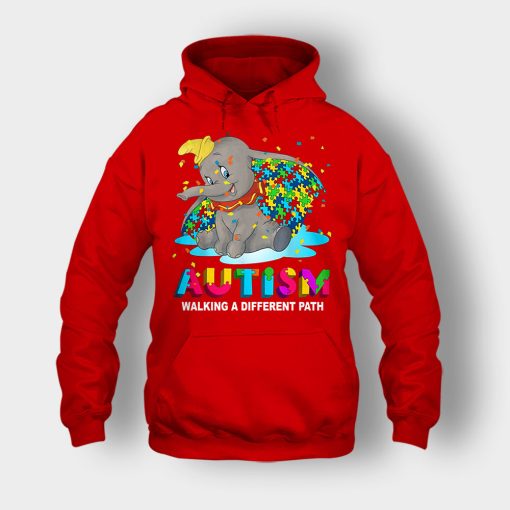 Autism-Walking-A-Different-Path-Disney-Dumbo-Unisex-Hoodie-Red