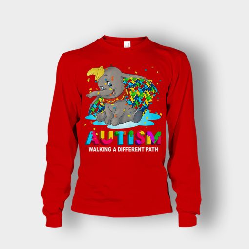 Autism-Walking-A-Different-Path-Disney-Dumbo-Unisex-Long-Sleeve-Red