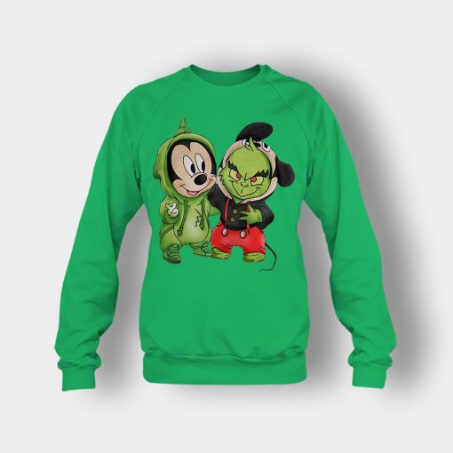 Baby-Grinch-And-Mickey-Disney-Inspired-Crewneck-Sweatshirt-Irish-Green