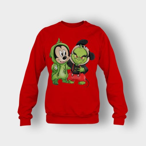 Baby-Grinch-And-Mickey-Disney-Inspired-Crewneck-Sweatshirt-Red