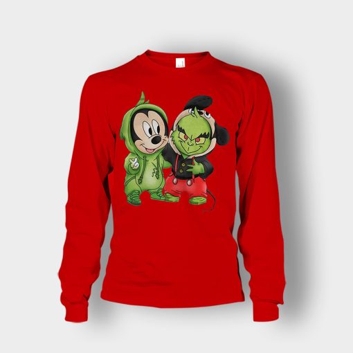 Baby-Grinch-And-Mickey-Disney-Inspired-Unisex-Long-Sleeve-Red