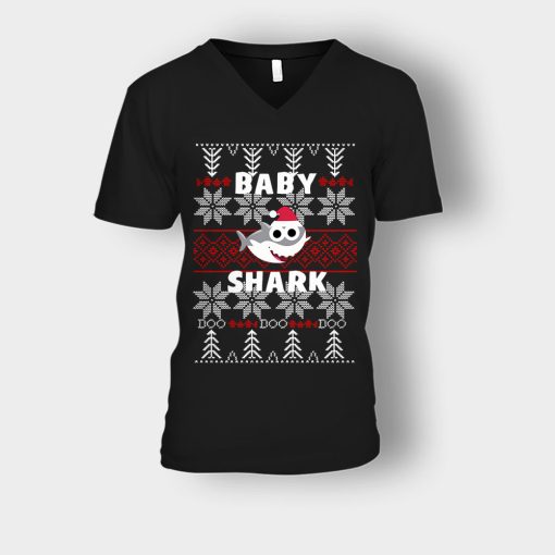 Baby-Shark-Doo-Doo-Doo-Christmas-New-Year-Gift-Ideas-Unisex-V-Neck-T-Shirt-Black