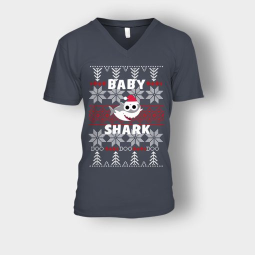 Baby-Shark-Doo-Doo-Doo-Christmas-New-Year-Gift-Ideas-Unisex-V-Neck-T-Shirt-Dark-Heather