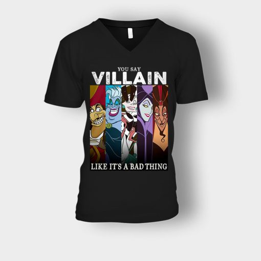 Bad-Girls-Have-More-Fun-Villains-Ursula-Maleficent-Evil-Queen-Disney-Unisex-V-Neck-T-Shirt-Black