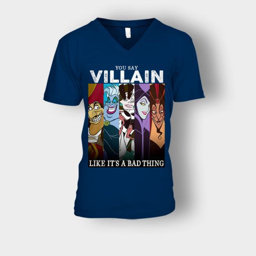 Bad-Girls-Have-More-Fun-Villains-Ursula-Maleficent-Evil-Queen-Disney-Unisex-V-Neck-T-Shirt-Navy