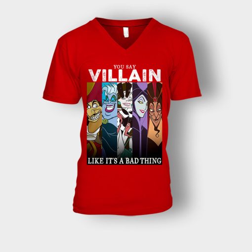 Bad-Girls-Have-More-Fun-Villains-Ursula-Maleficent-Evil-Queen-Disney-Unisex-V-Neck-T-Shirt-Red