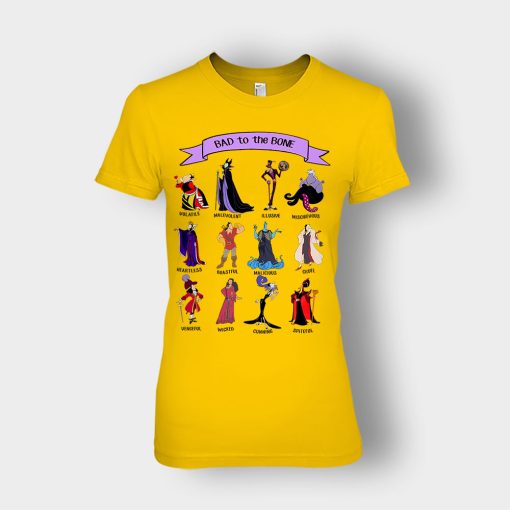 Bad-To-The-Bones-Disney-Villains-Ladies-T-Shirt-Gold