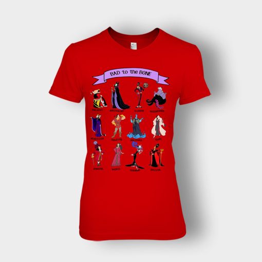 Bad-To-The-Bones-Disney-Villains-Ladies-T-Shirt-Red