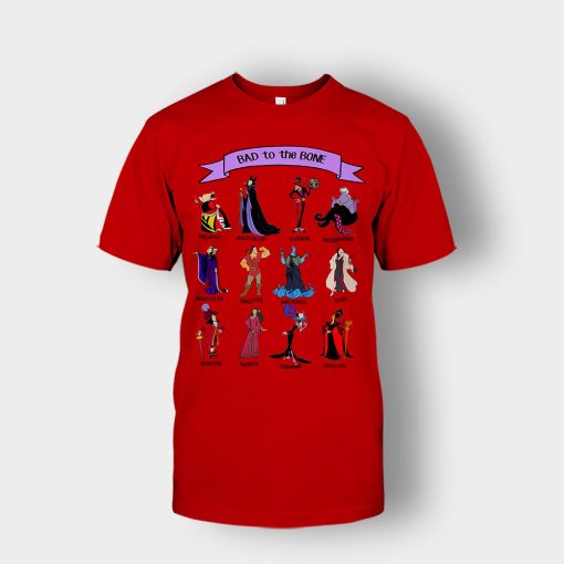 Bad-To-The-Bones-Disney-Villains-Unisex-T-Shirt-Red