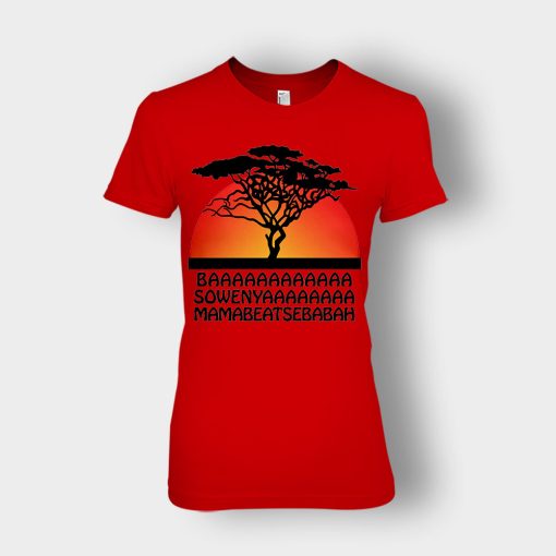 Basowenyaamamabeatsebabah-The-Lion-King-Disney-Inspired-Ladies-T-Shirt-Red