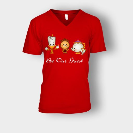 Be-Our-Guest-Disney-Beauty-And-The-Beast-Unisex-V-Neck-T-Shirt-Red