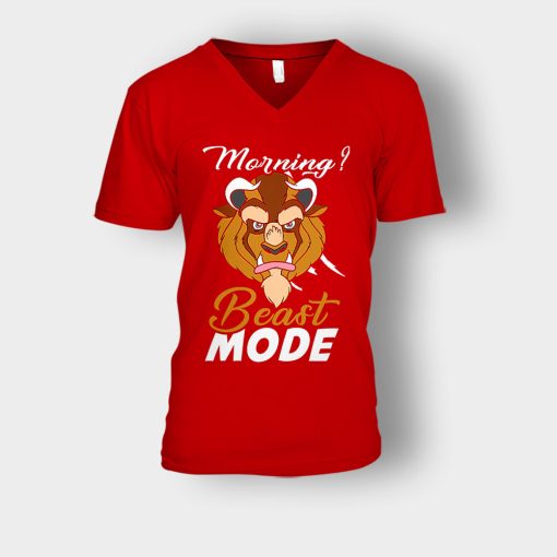 Beast-Mode-Disney-Beauty-And-The-Beast-Unisex-V-Neck-T-Shirt-Red