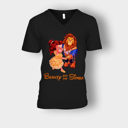 Beauty-And-The-Simba-The-Lion-King-Disney-Inspired-Unisex-V-Neck-T-Shirt-Black