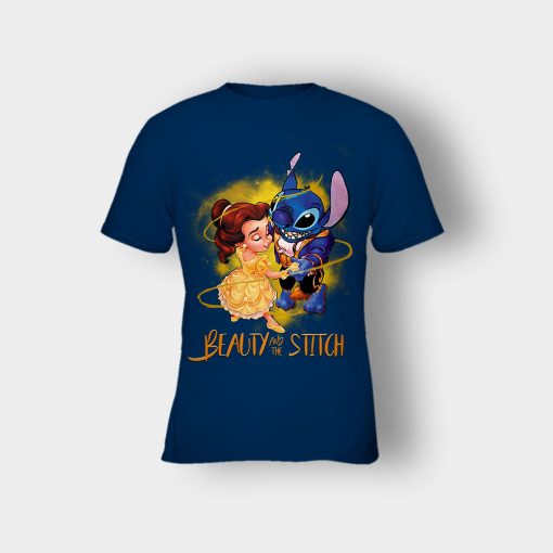 Beauty-And-The-Stitch-Disney-Lilo-And-Stitch-Kids-T-Shirt-Navy
