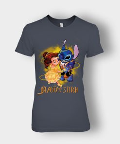 Beauty-And-The-Stitch-Disney-Lilo-And-Stitch-Ladies-T-Shirt-Dark-Heather