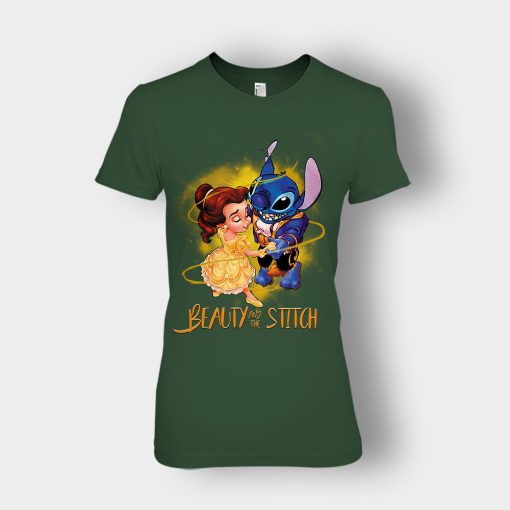 Beauty-And-The-Stitch-Disney-Lilo-And-Stitch-Ladies-T-Shirt-Forest