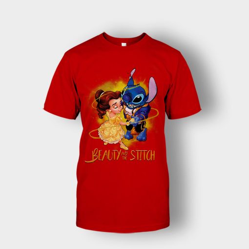 Beauty-And-The-Stitch-Disney-Lilo-And-Stitch-Unisex-T-Shirt-Red