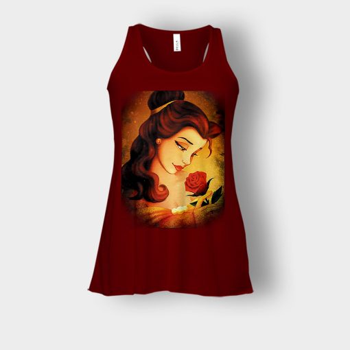 Beauty-Flower-Disney-Beauty-And-The-Beast-Bella-Womens-Flowy-Tank-Maroon