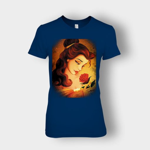 Beauty-Flower-Disney-Beauty-And-The-Beast-Ladies-T-Shirt-Navy