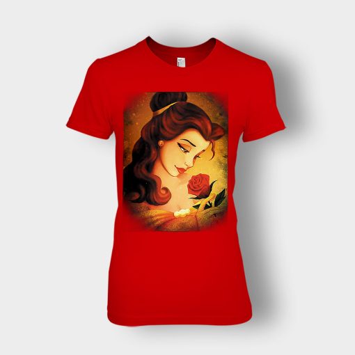 Beauty-Flower-Disney-Beauty-And-The-Beast-Ladies-T-Shirt-Red