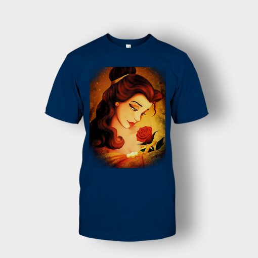 Beauty-Flower-Disney-Beauty-And-The-Beast-Unisex-T-Shirt-Navy