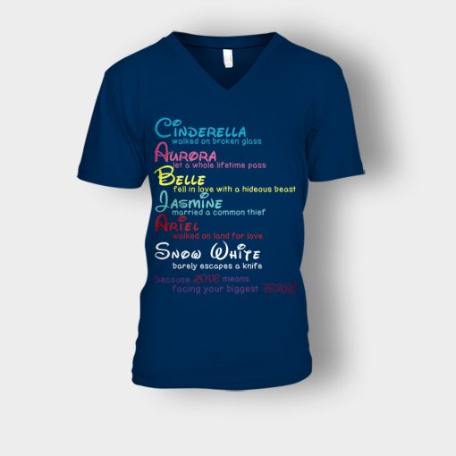 Because-Love-Means-Disney-Unisex-V-Neck-T-Shirt-Navy