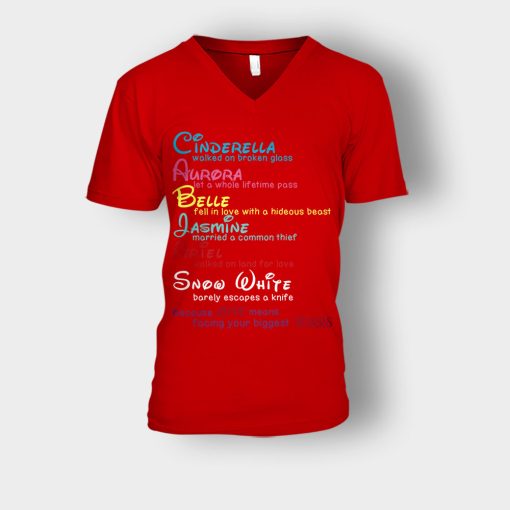 Because-Love-Means-Disney-Unisex-V-Neck-T-Shirt-Red