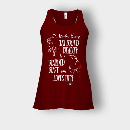 Behind-Every-Beauty-Disney-Beauty-And-The-Beast-Bella-Womens-Flowy-Tank-Maroon