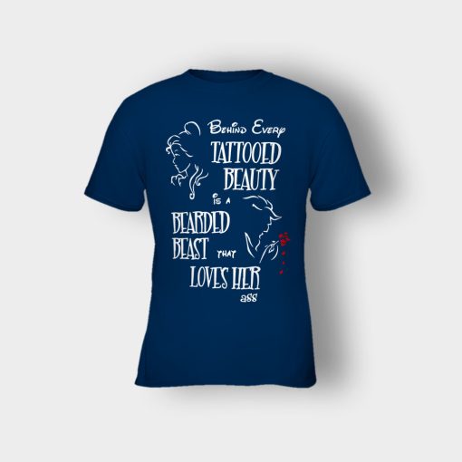 Behind-Every-Beauty-Disney-Beauty-And-The-Beast-Kids-T-Shirt-Navy