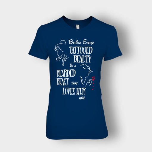 Behind-Every-Beauty-Disney-Beauty-And-The-Beast-Ladies-T-Shirt-Navy