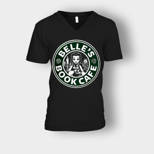 Belles-Starbuck-Coffee-Disney-Beauty-And-The-Beast-Unisex-V-Neck-T-Shirt-Black