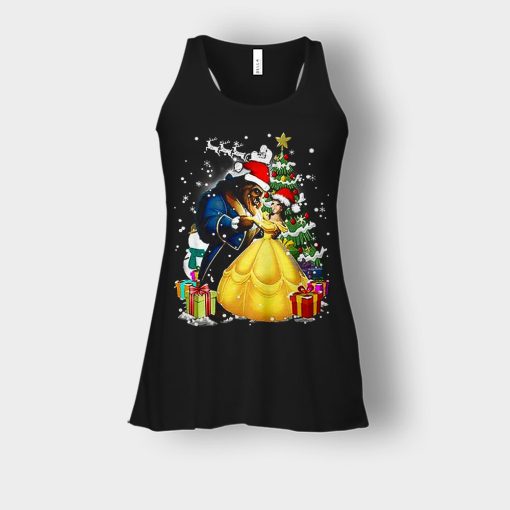 Beside-The-Christmas-Tree-Disney-Beauty-And-The-Beast-Bella-Womens-Flowy-Tank-Black