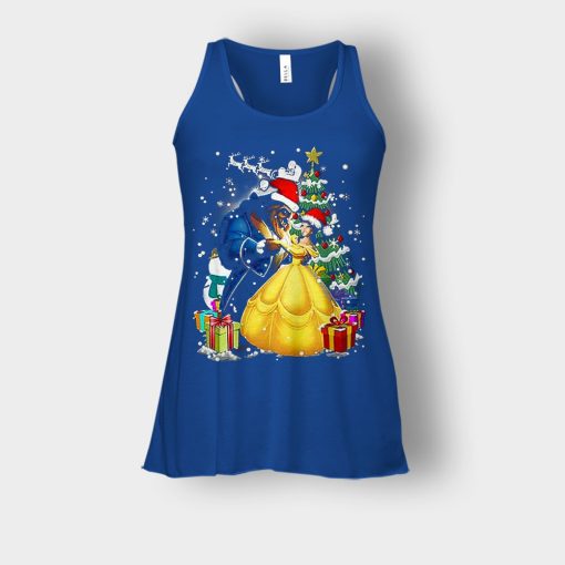 Beside-The-Christmas-Tree-Disney-Beauty-And-The-Beast-Bella-Womens-Flowy-Tank-Royal