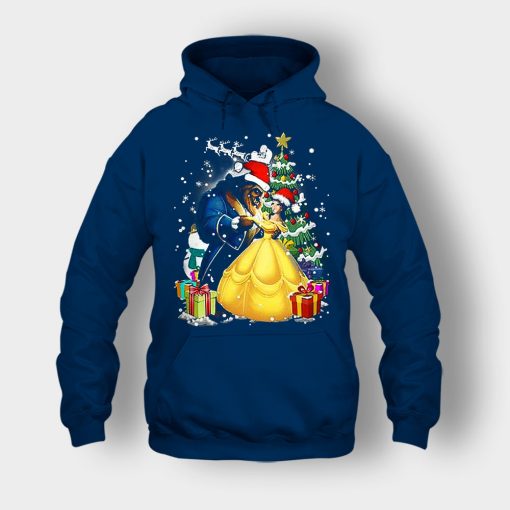 Beside-The-Christmas-Tree-Disney-Beauty-And-The-Beast-Unisex-Hoodie-Navy