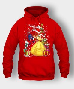 Beside-The-Christmas-Tree-Disney-Beauty-And-The-Beast-Unisex-Hoodie-Red