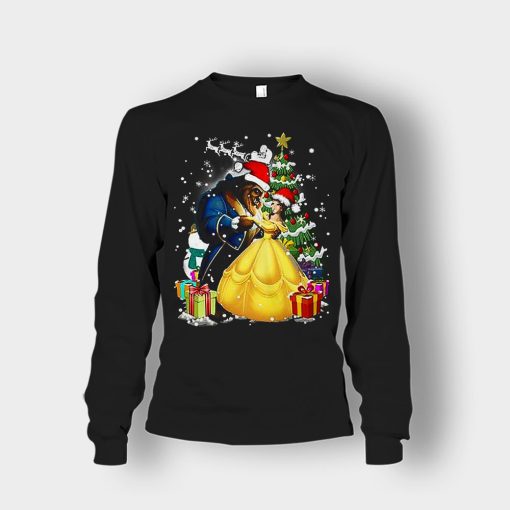 Beside-The-Christmas-Tree-Disney-Beauty-And-The-Beast-Unisex-Long-Sleeve-Black