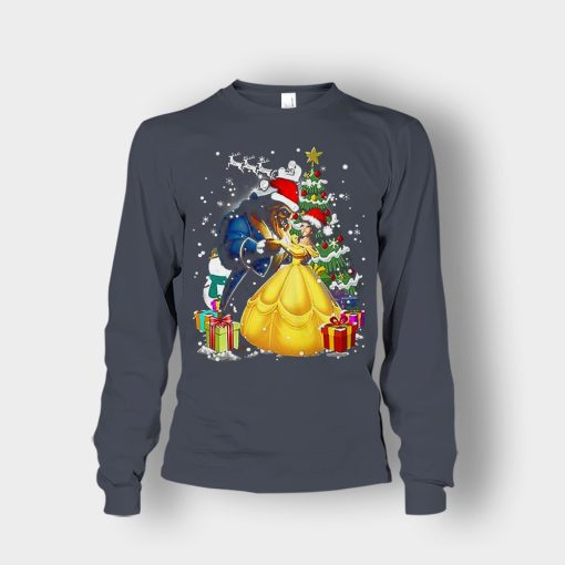 Beside-The-Christmas-Tree-Disney-Beauty-And-The-Beast-Unisex-Long-Sleeve-Dark-Heather