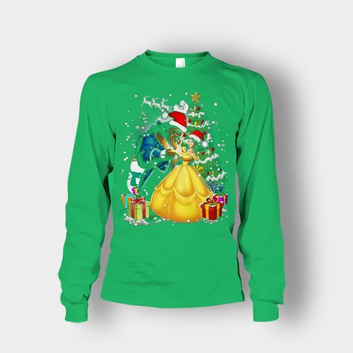 Beside-The-Christmas-Tree-Disney-Beauty-And-The-Beast-Unisex-Long-Sleeve-Irish-Green