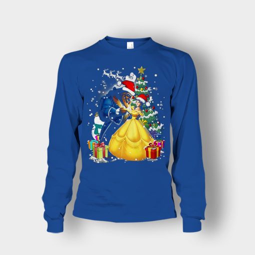 Beside-The-Christmas-Tree-Disney-Beauty-And-The-Beast-Unisex-Long-Sleeve-Royal