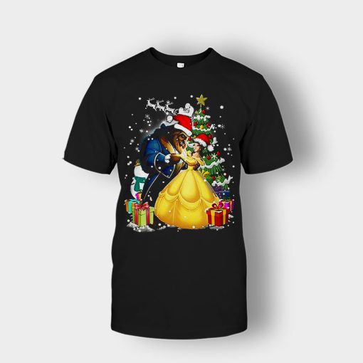 Beside-The-Christmas-Tree-Disney-Beauty-And-The-Beast-Unisex-T-Shirt-Black