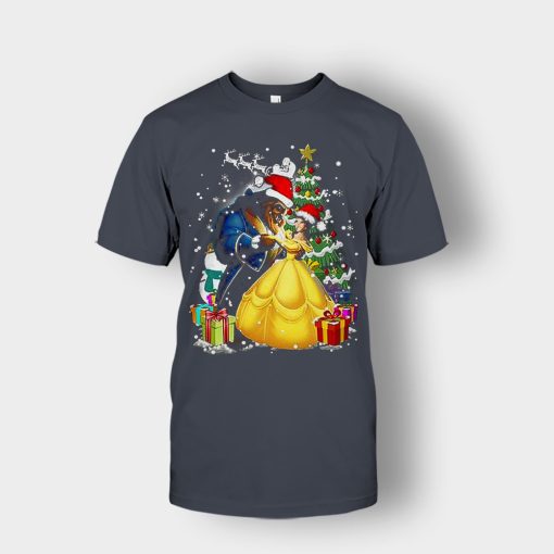 Beside-The-Christmas-Tree-Disney-Beauty-And-The-Beast-Unisex-T-Shirt-Dark-Heather