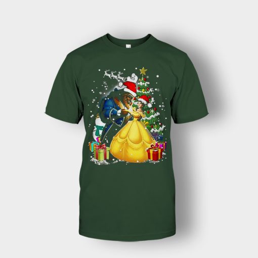 Beside-The-Christmas-Tree-Disney-Beauty-And-The-Beast-Unisex-T-Shirt-Forest