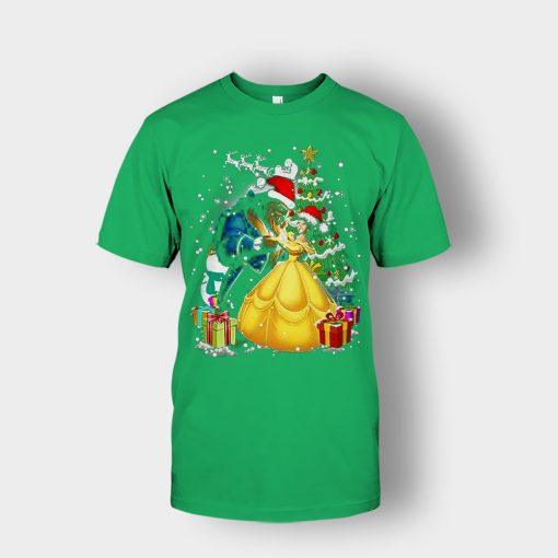 Beside-The-Christmas-Tree-Disney-Beauty-And-The-Beast-Unisex-T-Shirt-Irish-Green