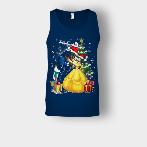 Beside-The-Christmas-Tree-Disney-Beauty-And-The-Beast-Unisex-Tank-Top-Navy