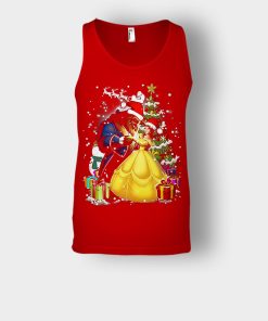 Beside-The-Christmas-Tree-Disney-Beauty-And-The-Beast-Unisex-Tank-Top-Red