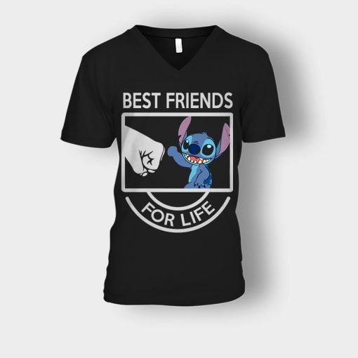 Best-Friends-For-Life-Disney-Lilo-And-Stitch-Unisex-V-Neck-T-Shirt-Black